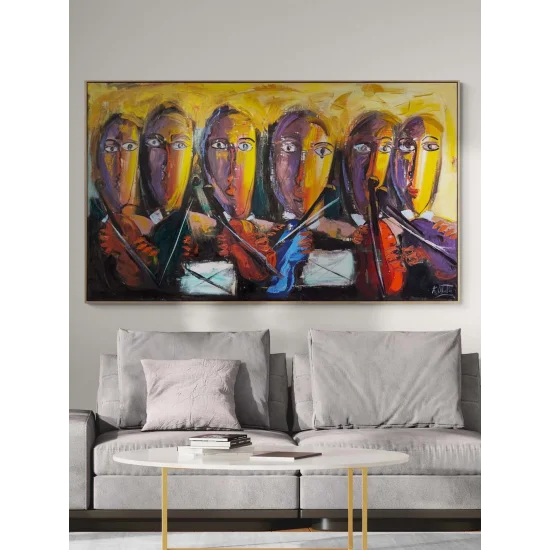 Yüzlerin Senfonisi Yağlı Boya Tablosu