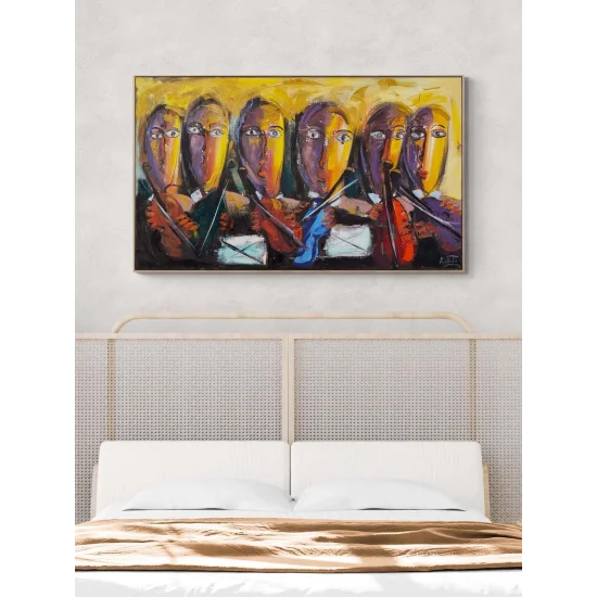 Yüzlerin Senfonisi Yağlı Boya Tablosu