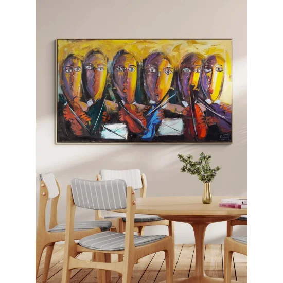 Yüzlerin Senfonisi Yağlı Boya Tablosu