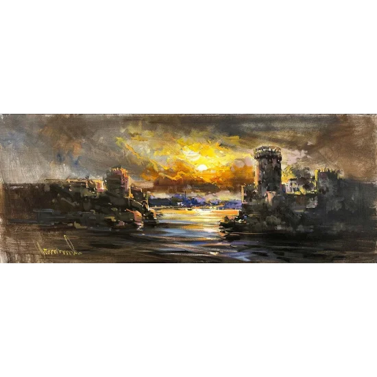 Zamana Direnen Kale Yağlı Boya Tablosu