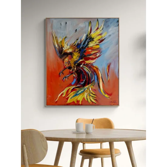 Wisdom Bird of Time Oil Painting | Simurg Art Gallery