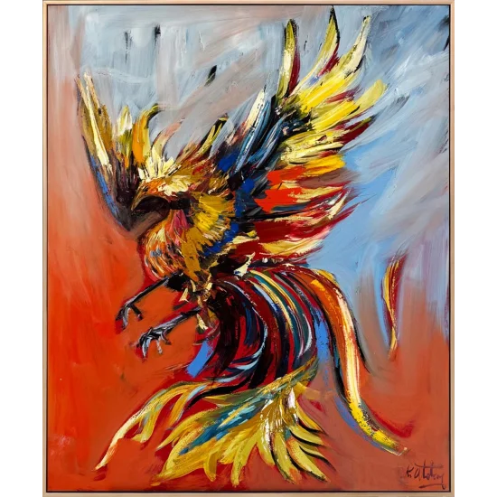 Wisdom Bird of Time Oil Painting | Simurg Art Gallery