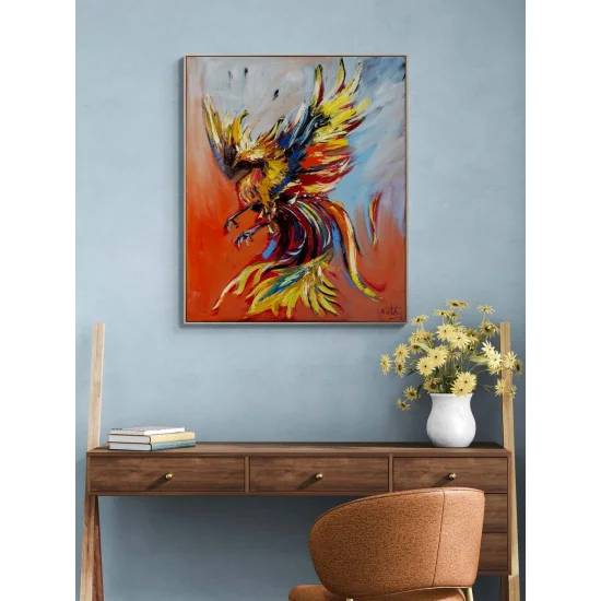 Wisdom Bird of Time Oil Painting | Simurg Art Gallery