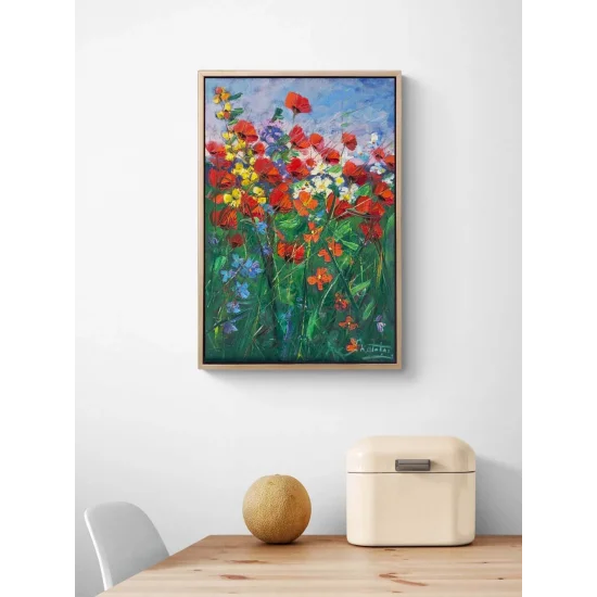 Zamanın Kıyısında Gelincikler Yağlı Boya Tablosu