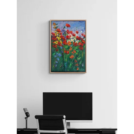 Zamanın Kıyısında Gelincikler Yağlı Boya Tablosu