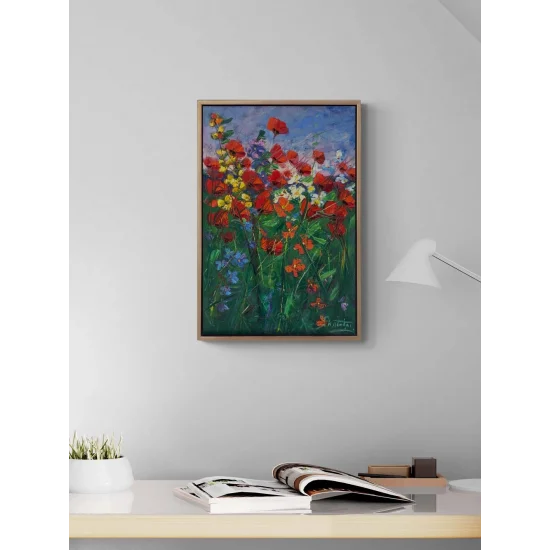 Zamanın Kıyısında Gelincikler Yağlı Boya Tablosu