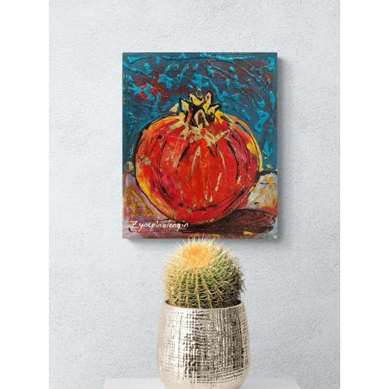 Zamanın Nar Çekirdeği Yağlı Boya Tablosu