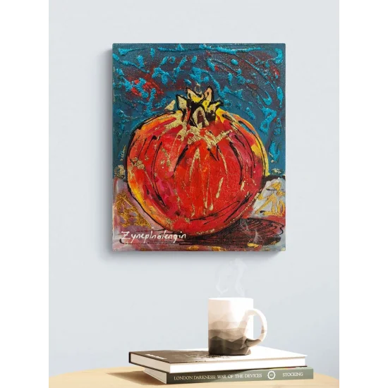 Zamanın Nar Çekirdeği Yağlı Boya Tablosu