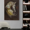 White Horse in Yellow Winds Oil Painting