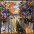 Hand in Hand in Autumn Oil Painting