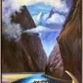 Caravan in the Canyon Oil Painting