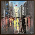 Rain and City Oil Painting