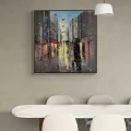 Rain and City Oil Painting