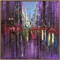 Futuristic City Lights Oil Painting | Simurg Art Gallery