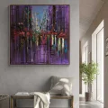 Futuristic City Lights Oil Painting | Simurg Art Gallery