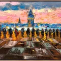 Acoustic Serenade in Galata Oil Painting | Simurg Art Gallery