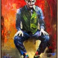 Çılgın Joker Portresi Yağlı Boya Tablosu