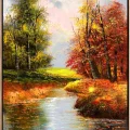 Ormanın Sonbahar Işıltısı Yağlı Boya Tablosu