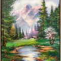 Peaceful Time of the Pine Forest Oil Painting
