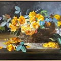 Yellow Roses In A Basket Oil Painting