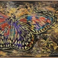Kelebeğin Renkli Kanatları Yağlı Boya Tablosu