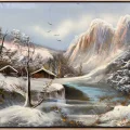 Snowy Peaks Oil Painting