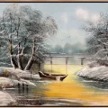 Icy River Oil Painting
