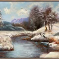 Nature Oil Painting Under a White Cover