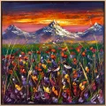 Poppy Garden at Sunset Oil Painting