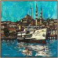 Colorful Bosphorus Landscape Oil Painting