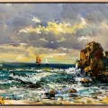 The Sea and Sailboats Oil Painting