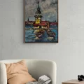 The Colorful Silhouette of Maiden’s Tower Oil Painting