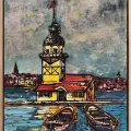 The Colorful Silhouette of Maiden’s Tower Oil Painting