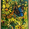 Butterfly on a Daisy Oil Painting