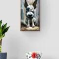 Cute White Dog Oil Painting