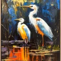Song of the Cranes Oil Painting