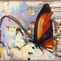 Flowers and Butterfly Oil Painting