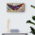 Mor Kelebek Kanatları Yağlı Boya Tablosu