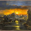 İstanbul Boğazında Akşamüstü Yağlı Boya Tablosu