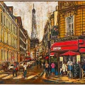 Street Lights in Paris Oil Painting