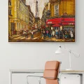 Street Lights in Paris Oil Painting