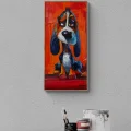 Sleepy Dog Gazes Oil Painting