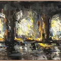 Arched Columns Oil Painting