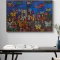 Butterflies of the Modern City Oil Painting