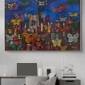 Butterflies of the Modern City Oil Painting