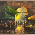 A Morning at the Market Oil Painting