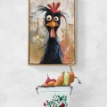 Confused Chicken Oil Painting