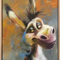Naughty Donkey Oil Painting