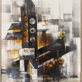 Modern Clock Tower Oil Painting