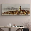Galata Kulesi İzlerken Yağlı Boya Tablosu